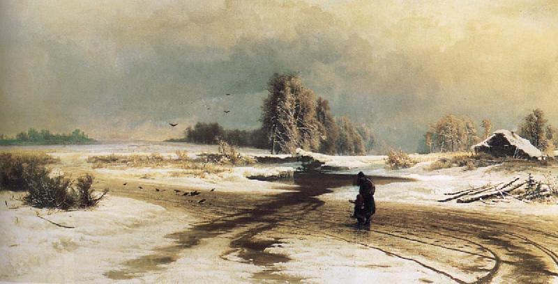 unknow artist The Thaw oil painting picture